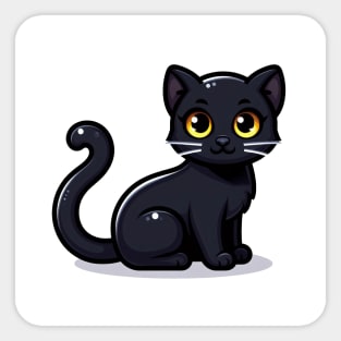 Kawaii Black Cat Sticker